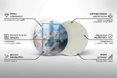 Glasuntersetzer für Grabkerze Marmorstruktur