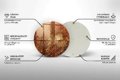 Glasplatte für Grabkerzen Holzmaserung des Baumes