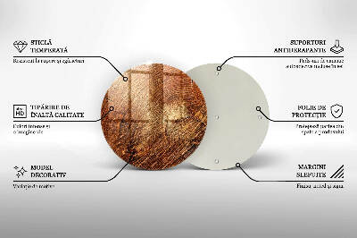Glasplatte für Grabkerzen Holzmaserung des Baumes