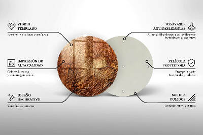 Glasplatte für Grabkerzen Holzmaserung des Baumes