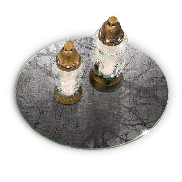 Glasuntersetzer für Grabkerze Metallstruktur