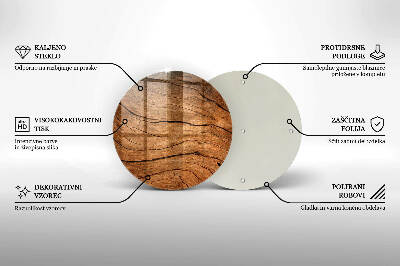 Glasunterlage für Grabkerzen Holzbrettstruktur