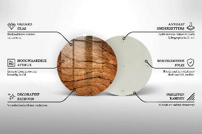 Glasunterlage für Grabkerzen Holzbrettstruktur