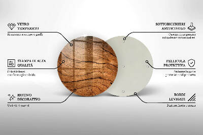 Glasunterlage für Grabkerzen Holzbrettstruktur