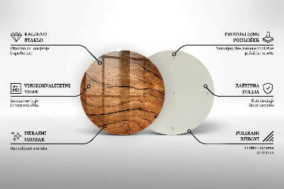 Glasunterlage für Grabkerzen Holzbrettstruktur