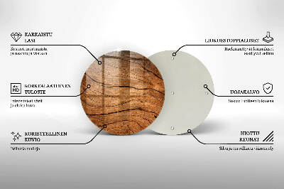 Glasunterlage für Grabkerzen Holzbrettstruktur