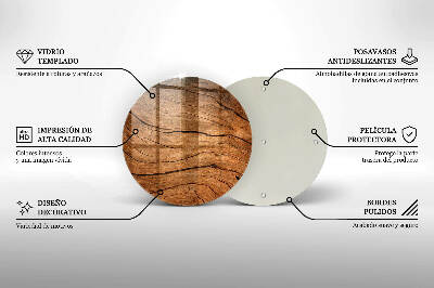 Glasunterlage für Grabkerzen Holzbrettstruktur