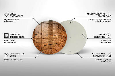 Glasunterlage für Grabkerzen Holzbrettstruktur