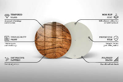 Glasunterlage für Grabkerzen Holzbrettstruktur