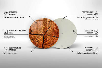 Glasuntersetzer für Grabkerze Holzstammstruktur