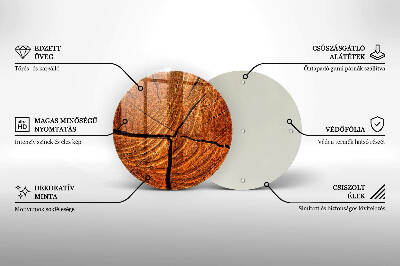 Glasuntersetzer für Grabkerze Holzstammstruktur