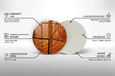 Glasuntersetzer für Grabkerze Holzstammstruktur
