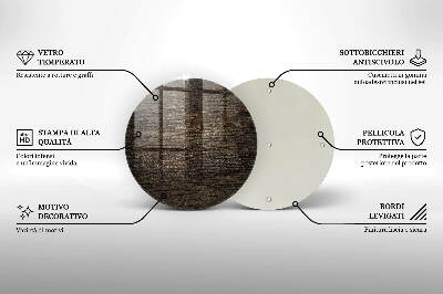 Glasuntersetzer für Grabkerze Textur der Holzrinde