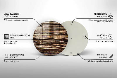 Glasunterlage für Grabkerzen Holzstruktur