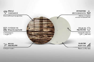 Glasunterlage für Grabkerzen Holzstruktur