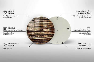 Glasunterlage für Grabkerzen Holzstruktur