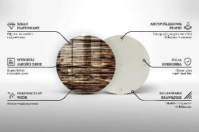 Glasunterlage für Grabkerzen Holzstruktur