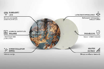 Glasuntersetzer für Grabkerze Goldene Felsstruktur