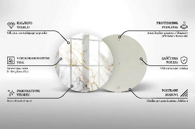 Unterlage für Kerzen Heller Marmor mit Gold