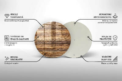 Glasuntersetzer für Grabkerze Bretter mit Holzstruktur