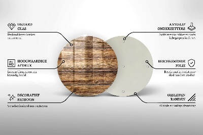 Glasuntersetzer für Grabkerze Bretter mit Holzstruktur