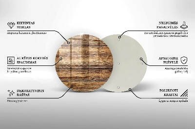 Glasuntersetzer für Grabkerze Bretter mit Holzstruktur