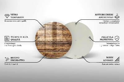 Glasuntersetzer für Grabkerze Bretter mit Holzstruktur