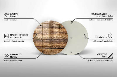 Glasuntersetzer für Grabkerze Bretter mit Holzstruktur