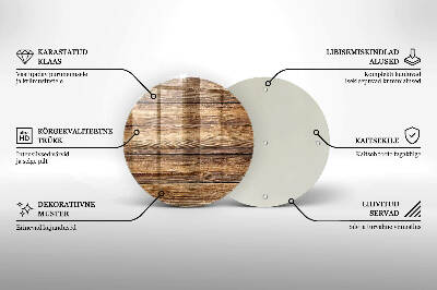 Glasuntersetzer für Grabkerze Bretter mit Holzstruktur