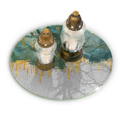 Untersetzer für Grabkerze Abstraktion mit Gold