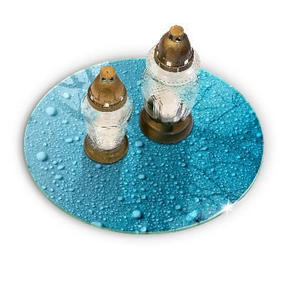Glasplatte für Grabkerzen Wassertropfen