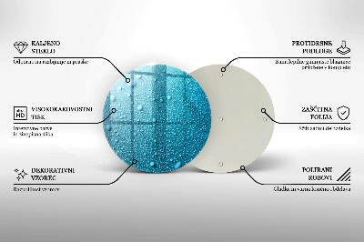 Glasplatte für Grabkerzen Wassertropfen