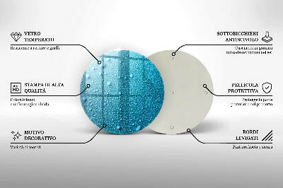 Glasplatte für Grabkerzen Wassertropfen