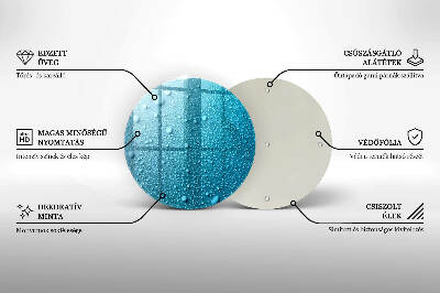 Glasplatte für Grabkerzen Wassertropfen