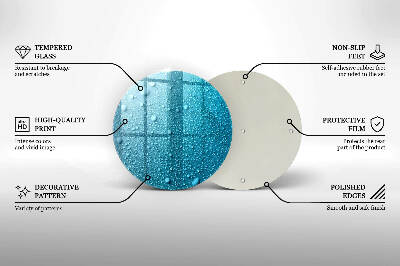 Glasplatte für Grabkerzen Wassertropfen