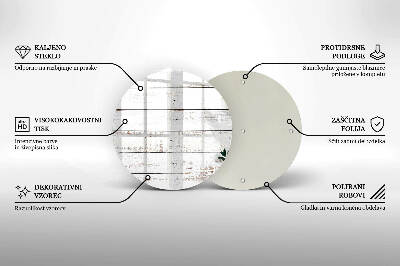 Glasuntersetzer für Grabkerze Alte Bretter und Blätter