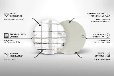 Glasuntersetzer für Grabkerze Alte Bretter und Blätter
