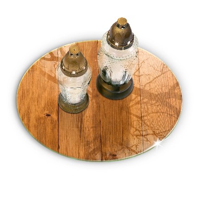 Glasunterlage für Grabkerzen Holzbretter
