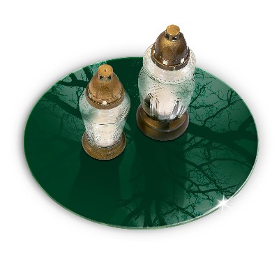 Glasuntersetzer für Grabkerze Farbe grün