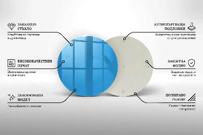 Glasplatte für Grabkerzen Farbe blau