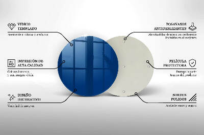 Glasuntersetzer für Grabkerze Farbe blau