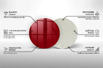 Glasplatte für Grabkerzen Farbe rot