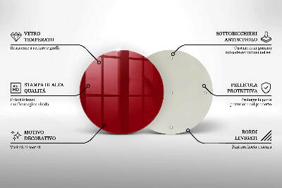 Glasplatte für Grabkerzen Farbe rot