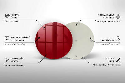 Glasplatte für Grabkerzen Farbe rot