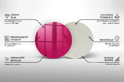 Glasunterlage für Grabkerzen Farbe rosa