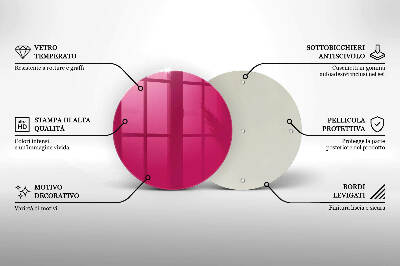Glasunterlage für Grabkerzen Farbe rosa