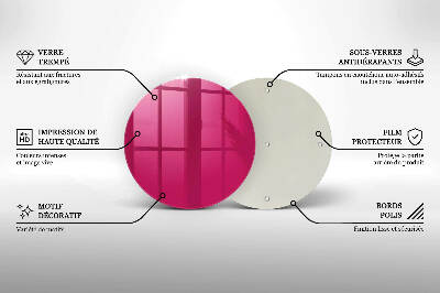Glasunterlage für Grabkerzen Farbe rosa
