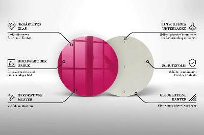 Glasunterlage für Grabkerzen Farbe rosa