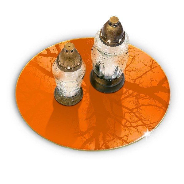 Grabkerzen Unterlage Orange Farbe