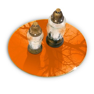 Grabkerzen Unterlage Orange Farbe